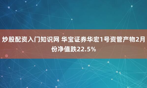 炒股配资入门知识网 华宝证券华宏1号资管产物2月份净值跌22.5%