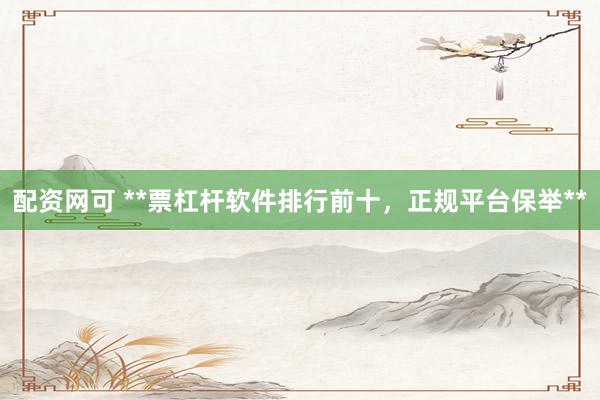 配资网可 **票杠杆软件排行前十，正规平台保举**